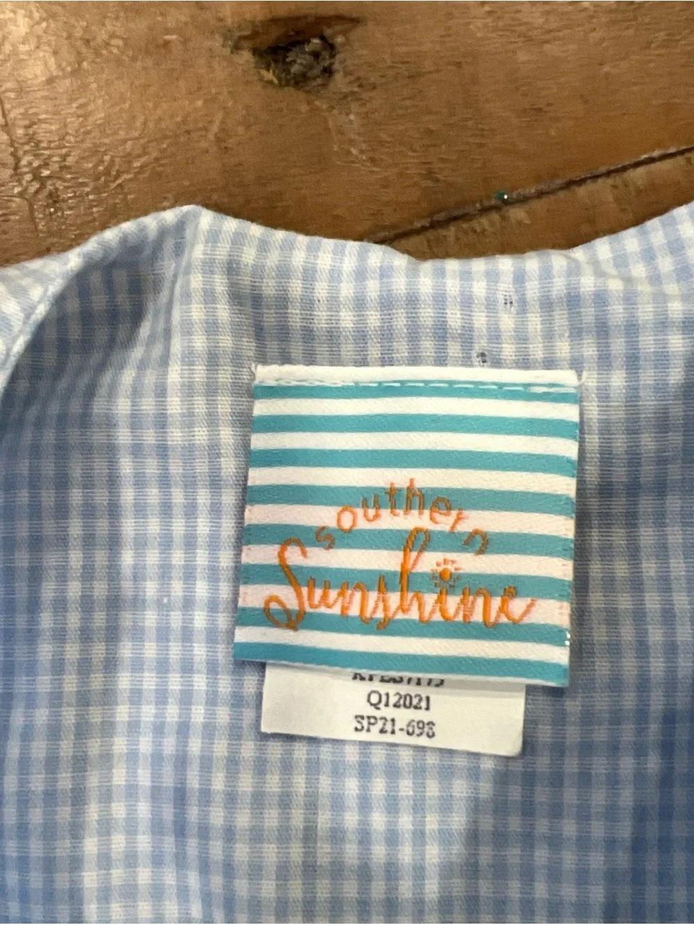 Southern Sunshine Big Brother Smocked Blue Gingham Jon Jon One Piece Romper 2T
